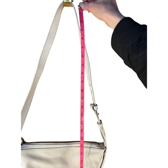 The Sak White Leather Half Moon Crossbody Bag With Adjustable Strap - Picture 5 of 12